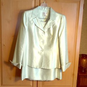 Le Suit 2-pc. Skirt Suit, Mint Green Shimmer, sz10